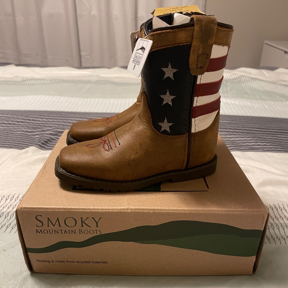Toddler “Stars & Stripes” square toe western boots